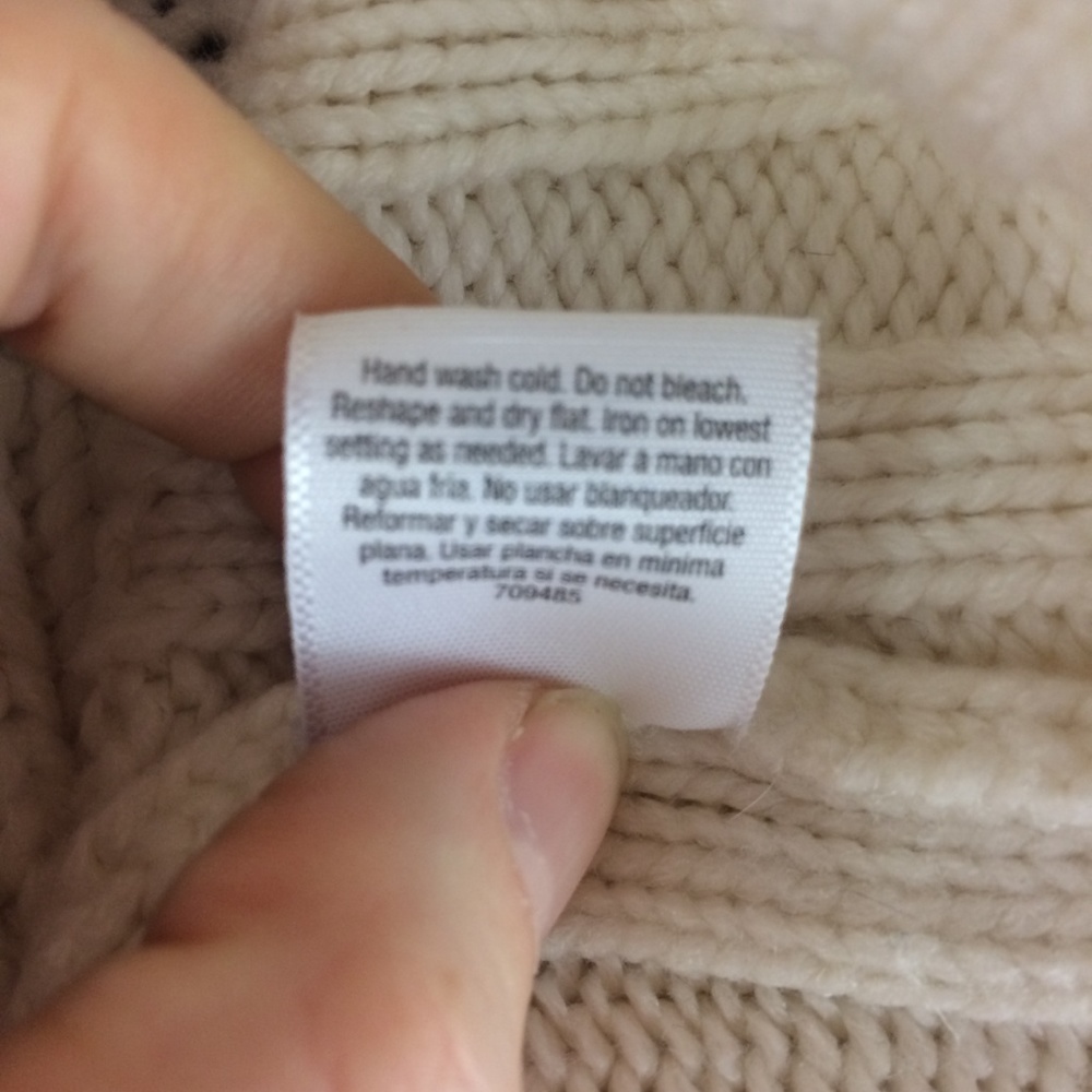 *SOLD* A.N.A. Off White Cowl Neck Knit Sweater Sz L - Picture 7 of 7